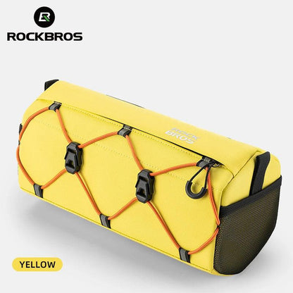 ROCKBROS Bicycle Front Tube Bag 2.2L Capacity Handlebar Bag Waterproof Multifunction Portable Shoulder Bag Tube Bag Elastic Band