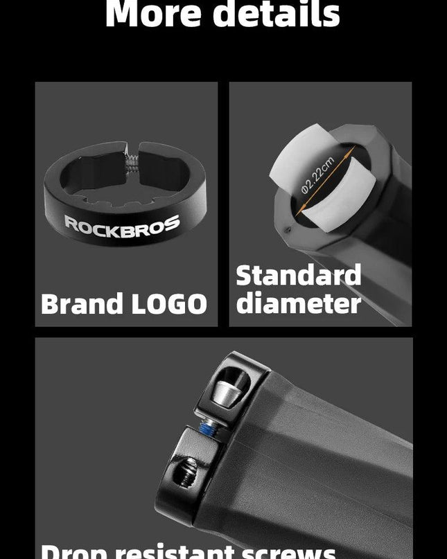 ROCKBROS MTB Handlebar Grips Unilateral Locking Shock-Absorbing Anti-Slip TPE Comfortable Mountain Handle Grips Bike Accessories