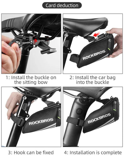 ROCKBROS Bike Bag Portable Reflective Saddle Bag Tail Seatpost Nylon Bicycle Bag MTB Road Bike Bag Panniers Bicycle Accessories