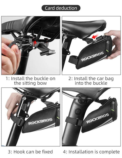 ROCKBROS Bike Bag Portable Reflective Saddle Bag Tail Seatpost Nylon Bicycle Bag MTB Road Bike Bag Panniers Bicycle Accessories