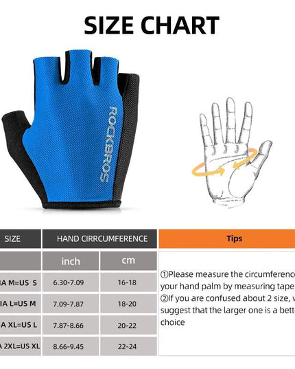 ROCKBROS Cycling Gloves Half Finger Sport Gloves Breathable Summer MTB Mountain Outdoor Fitness Mittens Bicycle Glove Equipment