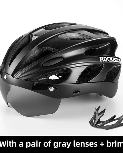 ROCKBROS Bicycle Helmet Men EPS Integrally-molded Breathable Cycling Helmet Men Women Goggles Lens Aero MTB Road Bike Helmet
