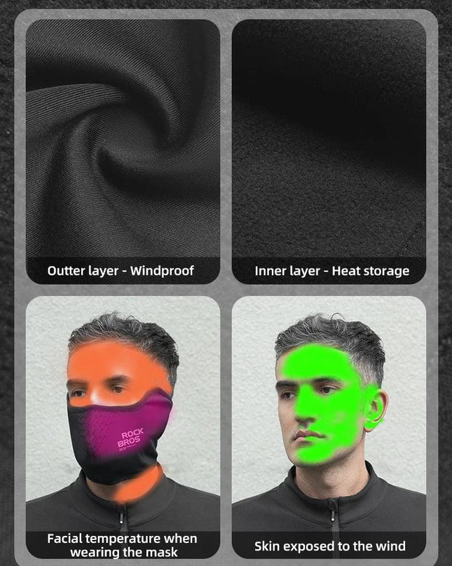 ROCKBROS Warmer Face Mask Windproof Motorcycle Fleece Sport Scarf Outdoor Face Protection Balaclava Bicycle Running Cycling Cap