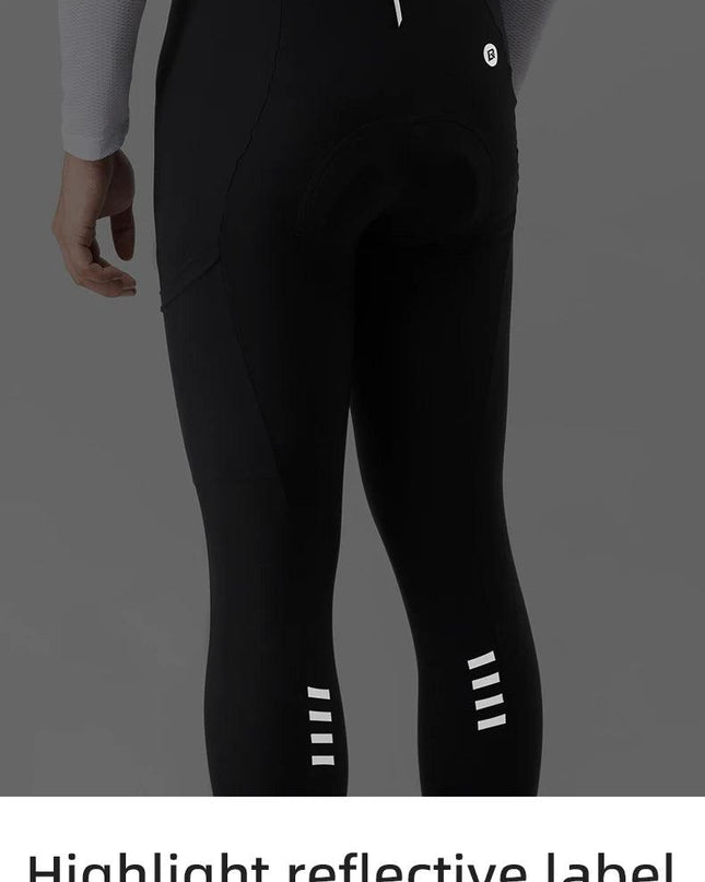 ROCKBROS Winter Cycling Bib Pants Breathable Long Pants Road Bike Pants Bib Tights 3D Cushion Padded Fleece Thermal Bicycle Pant
