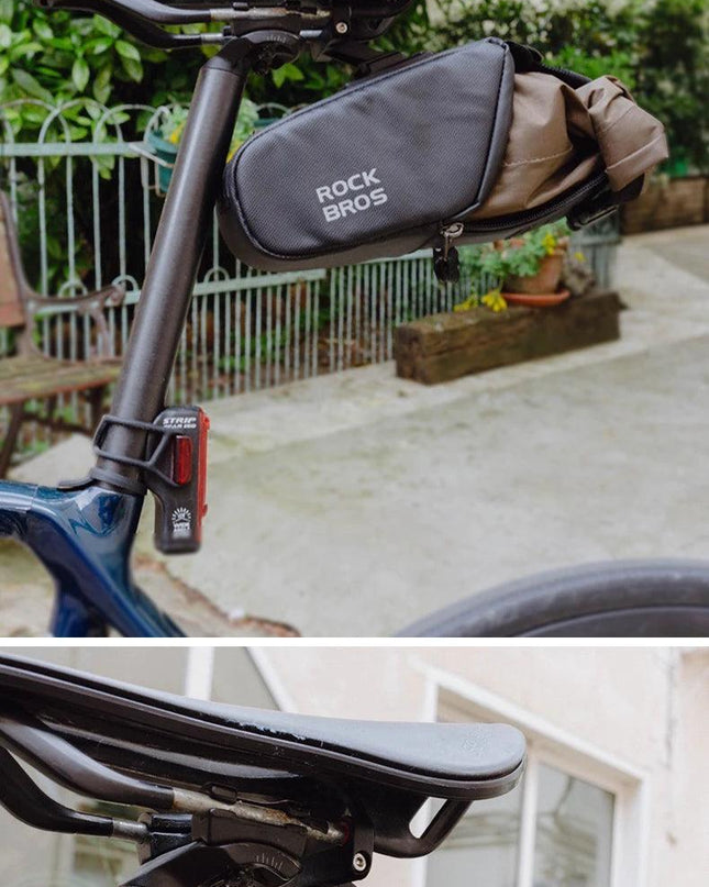 ROCKBROS Cycling Tail Bag Detachable Seat Pack Bag Large Capacity Waterproof Portable Riding Adjustable Bike Bag 0.8L-1.3L