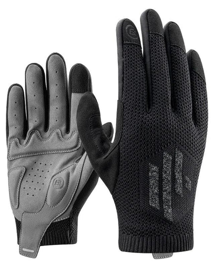 ROCKBROS Bicycle Gloves Full Finger Cycling Gloves Knit Fabric Touch Screen Motorcycle Gloves Autumn Winter Thermal Windproof