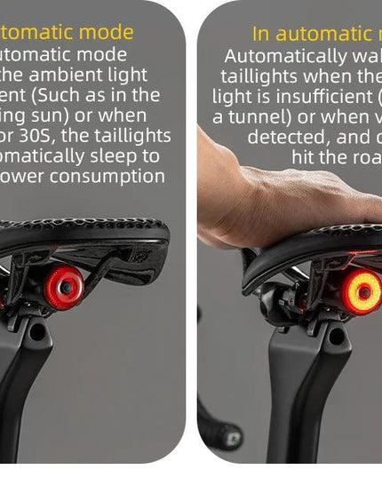ROCKBROS Bicycle Smart Auto Brake Sensing Light IPx6 Waterproof Type-C Charging Taillight Bike Rear Light Accessories Q5 Mini
