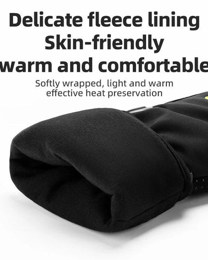 ROCKBROS Warm Heating Gloves Cycling Electric Heating Gloves Intelligent Sensing Winter Thermal Ski Long Glove Type-C charging
