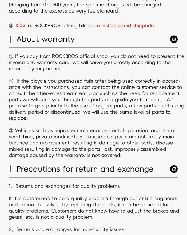 ROCKBROS Portable Folding Bike 14 inch Aluminium Alloy Bike Frame V Brake Lightweight Adult Folding Bicycle