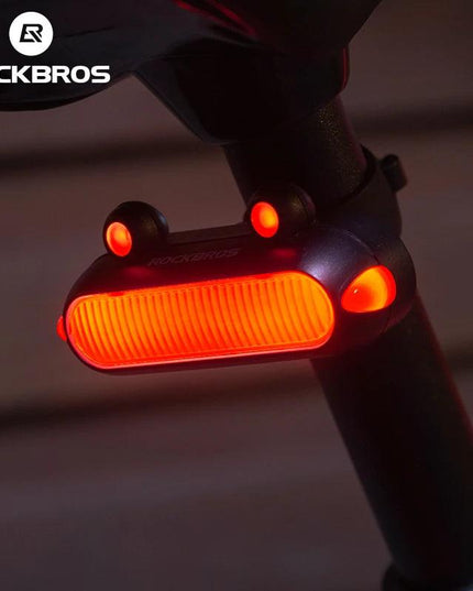 ROCKBROS Bike Rear Light IPX6 Bike Taillight LED Type-C Charging 5Modes Safety Warning Cycling Smart Taillight Rear Bicycle Lamp