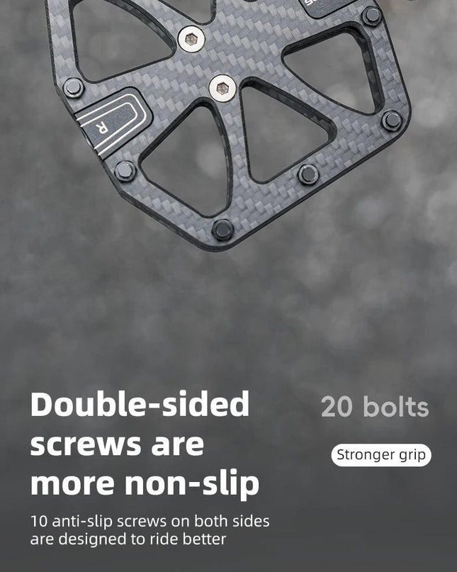 ROCKBROS Ultra-Light Carbon Fiber Pedals 3-Bearing MTB Bicycle Pedals Labor Saving Waterproof Anti-Slip Road Mountain Bike Pedal