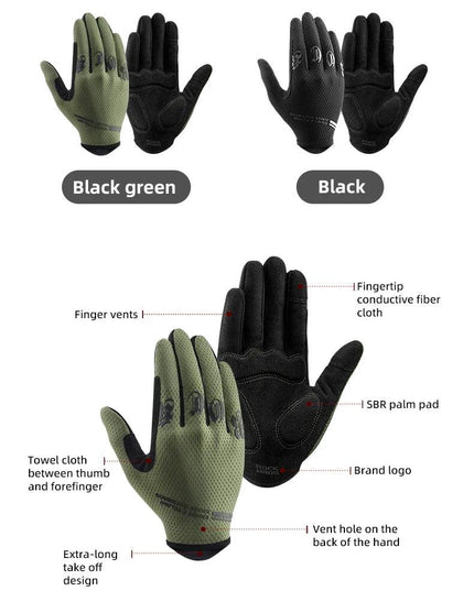 ROCKBROS Cycling Gloves Breathable Non-slip MTB Road Bike Gloves Touch Screen Outdoor Gym Fitness Fishing Bike Training Glove