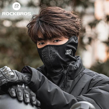 ROCKBROS Scarf Warm Fleece Neck Mask Outdoor Windproof Neck Warmer For Bike Motorcycle Ear Cover Breathable Scarf Men Women