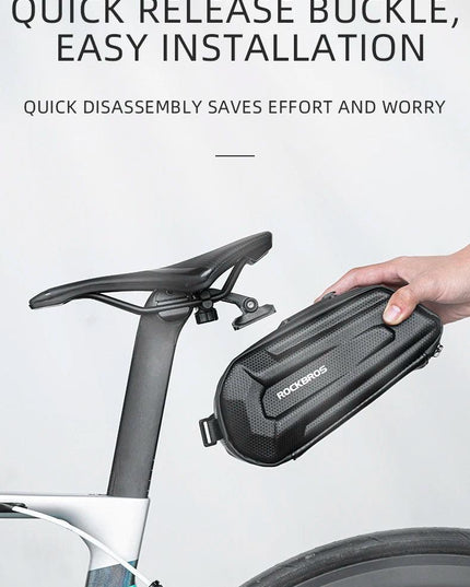 ROCKBROS1.7L Bicycle Bag Waterproof Rear Large Capatity Quick Release Seatpost Shockproof Double Zipper Rear Bag Accessories