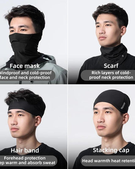 ROCKBROS Windproof Warm Winter Cycling Mask Nose Breathable Men's Black Neck Sport Scarves Sports Equipment for Running Cycling