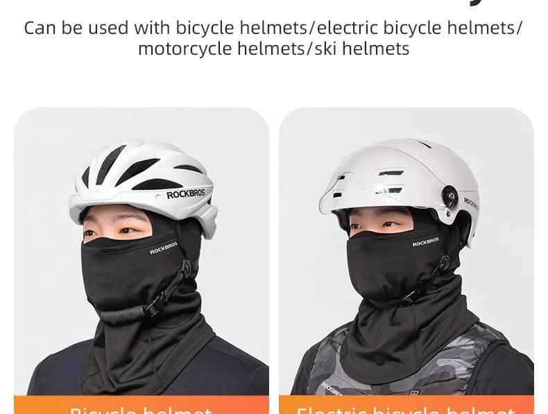 ROCKBROS Winter Windproof Warm Fleece Mask Balaclava Face Mask Men Soft High Elasticity Cycling Ski Fishing Mask Outdoor Sports