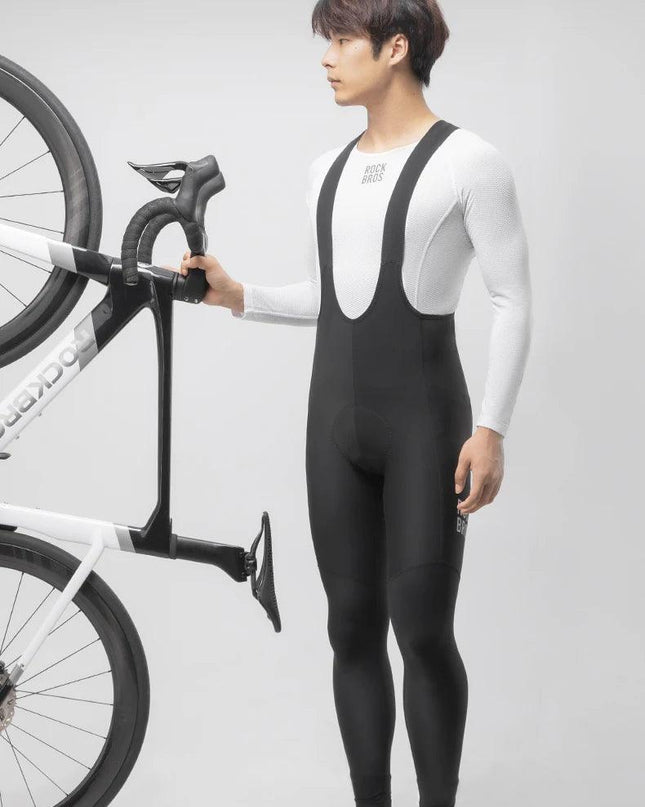 ROCKBROS Windproof Warm Bicycle Pants Winter Removable Buckle Strap Pants High Quality Shock-Absorbing Comfort Pad Pants MTB Men