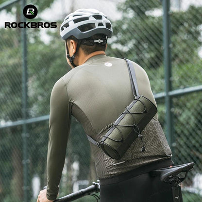 ROCKBROS Bicycle Bag Front Portable Handlebar Pannier 2L Big Capacity Multifunctional Shoulder Bag Reflectice Tube Bike Bag