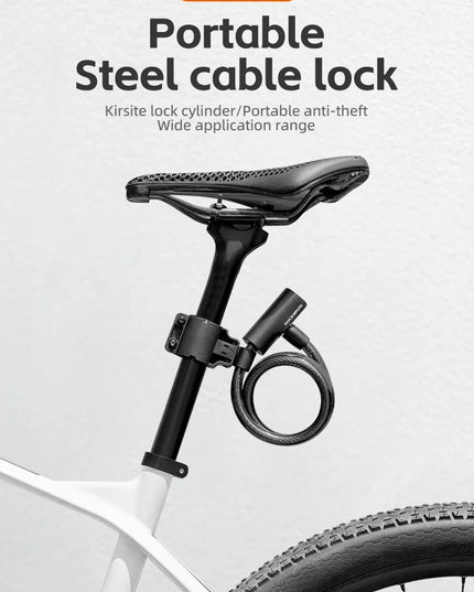 ROCKBROS Bicycle Lock Portable Anti-theft Zinc Alloy Multifunctional Cable Lock MTB Road Cycling Motorcycle Bike Accessories
