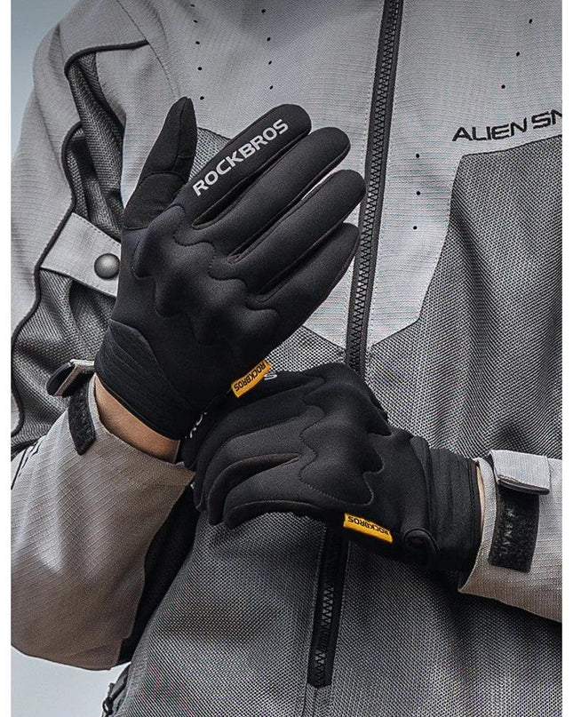ROCKBROS Winter Gloves Touch screen Windproof Bike Cycling Gloves Full Finger Ski Non-Slip Warm Sports Motorcycle Hiking Gloves