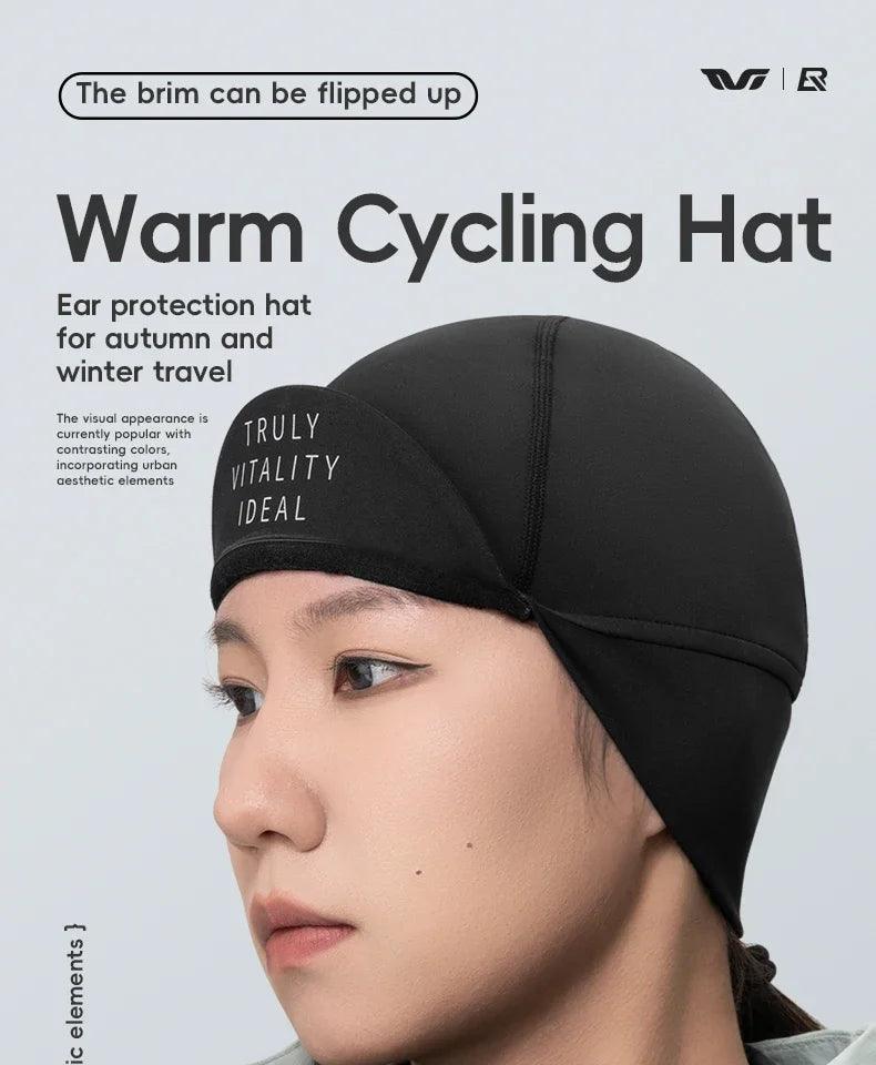 ROCKBROS TVI Cycling Cap Winter Keep Warm Thermal Fleece Hats Windproof Ear Protection Comfotable Ski Riding Small Cap Men Women