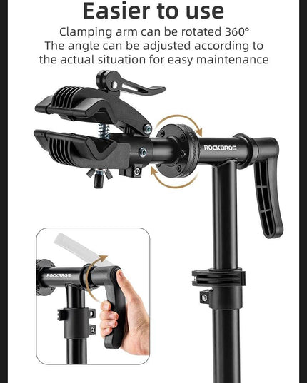 ROCKBROS Bike Repair Rack Desktop Professional Bicycle Wheel Truing Stand 360° Rotation Adjustable Maintenance Storage Stand