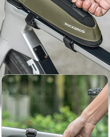 ROCKBROS Bike Bag Portable Bike Top Tube Frame Bag Nylon MTB Road Phone Tool Bag Reflective Ultralight Bicycle Pannier Accessory