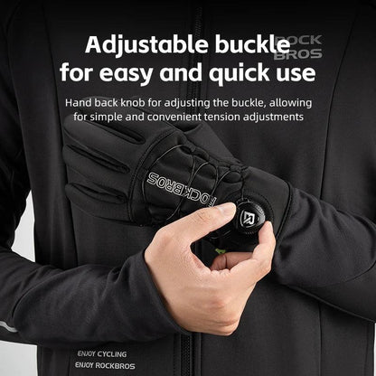 ROCKBROS Warm Bicycle Gloves Outdoor Touch Screen Winter Gloves Windproof Motorcycle Scooter Ski Anti-slip Thermal Bike Glove