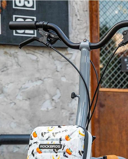 ROCKBROS Bicycle Bag Folding Bike Front Bag 1.9L Big Capacity Hard Sheel Commuting Casual Brompton Bicycle Bag Waterproof Zipper