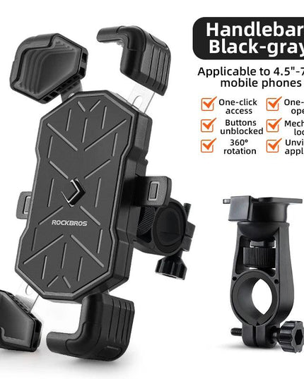 ROCKBROS Bike Phone Holder 360° View Universal Bicycle Phone Holder 4.5-7.2inch Mobile Phone Stand Shockproof Motorcycle Bracket