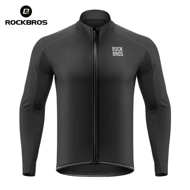 ROCKBROS Warm Cycling Jacket Men's Coat Professional Thermal Fleece Cycling Clothing 3 Season Windproof Outdoor Sports Jacket