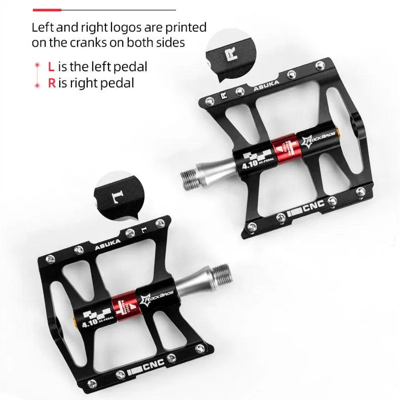 ROCKBROS Mountain Bike Bicycle Pedals Cycling Ultralight Aluminium Alloy 4 Bearings MTB Pedals Bicicleta Bike Pedals Flat BMX