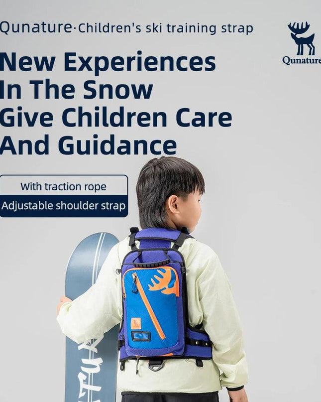 Qunature Ski Bag Children's Ski Training Strap Traction Protection Bag 7L Multi-Part Support Anti-Slip Anti-Falling Kid Ski Pack