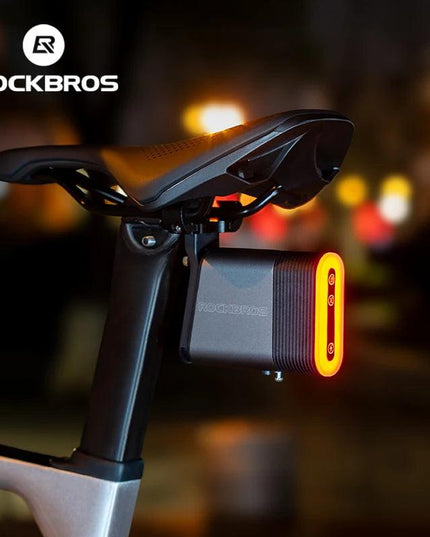 ROCKBROS Bicycle Tail Light With Lock Bluetooth Password Pairing Bike Lock Light IPX6 Waterproof Warning Light Tail  Accessories