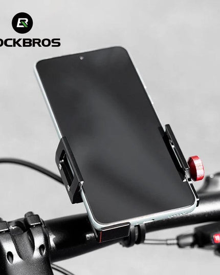 ROCKBROS Bicycle Phone Holder S Clip Ring Holder Aluminum Alloy Anti-Slip for 4.7-7.09inch Phones Moto Motorcycle Stand Bracket