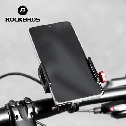 ROCKBROS Bicycle Phone Holder S Clip Ring Holder Aluminum Alloy Anti-Slip for 4.7-7.09inch Phones Moto Motorcycle Stand Bracket