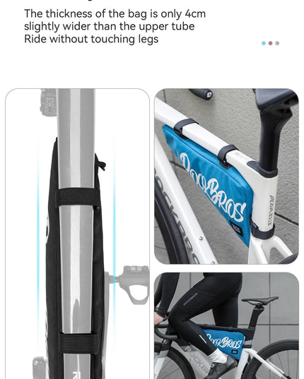 ROCKBROS Cycling Triangle Top Tube Bag Lightweight Bike Frame Pack for Tools and Accessories 1.9L large Capacity Triangle Bag