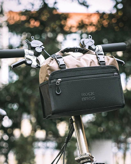 ROCKBROS Bike Front Frame Bag 5.5L Large Capacity Adjustable Handlebar Bag Portable Shoulder Bag Reflective Cycling Packing