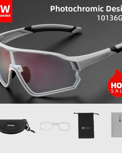 ROCKBROS Photochromic Cycling Glasses UV400 Sunglasses Outdoor Sport Bicycle Eyewear MTB Racing Lightweight Flexible Goggles