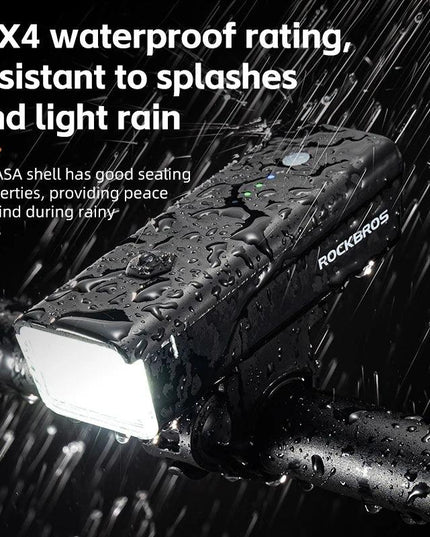 ROCKBROS Bicycle Light 260LM 1500mAh Handlebar Type-C Rechargeable LED Flashlight Bicycle Light Waterproof Bike Accessories
