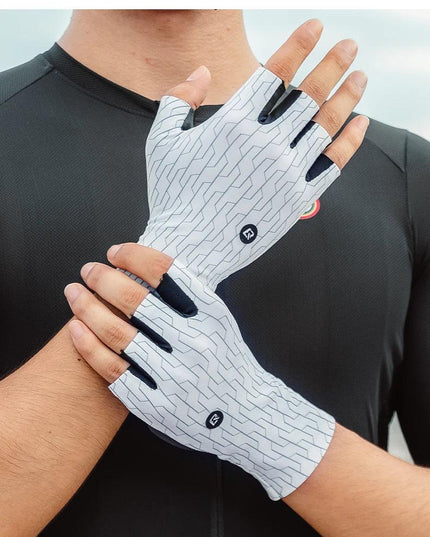 ROCKBROS Cycling Gloves Sunscreen Breathable MTB Road Bike Gloves Shock Absorption Non-slip Gloves Outdoor Thickened Palm Pad