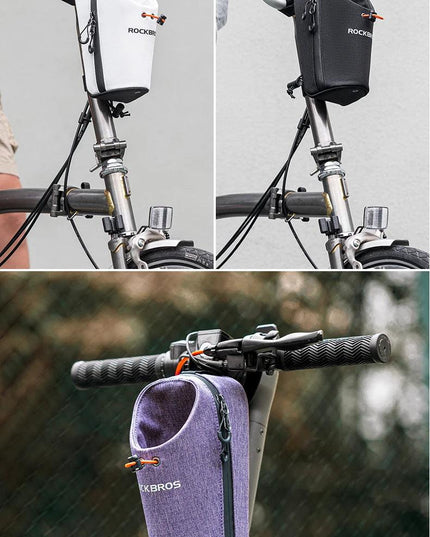 ROCKBROS Bicycle Bag Front Bag Water Bottle Bag 1.5L Folding Bike Mountain Road Bike Riding Bag Adjustable Large-caliber Bag