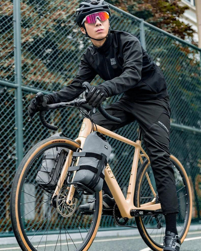 ROCKBROS Cycling Bag 2.7L Capacity Bicycle Front Fork Shelf Bag TPU Material Portable Pannier Bag Luggage Carrier Accessories