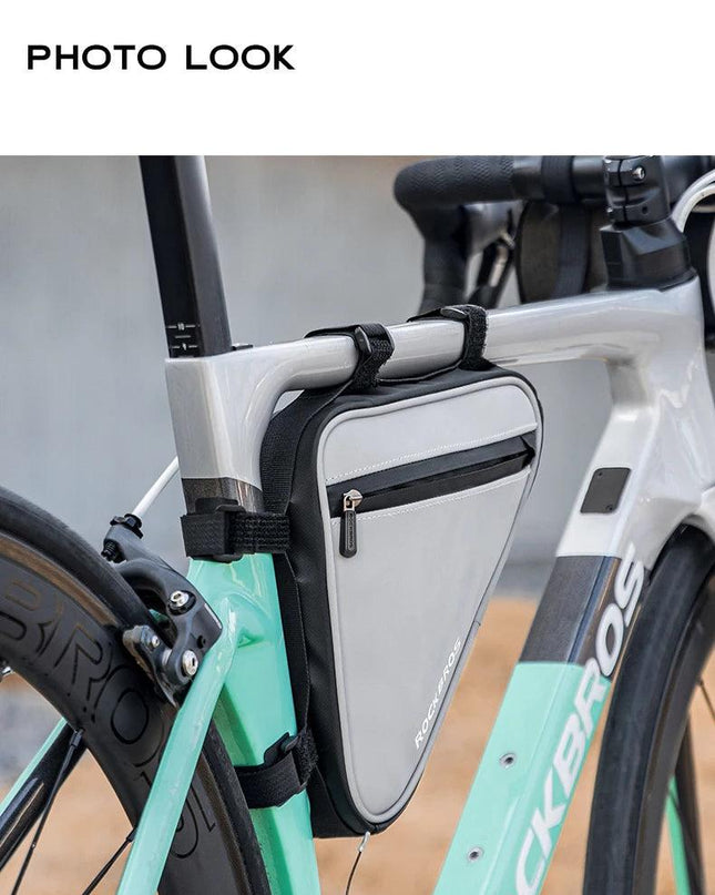 ROCKBROS Bicycle Bag Portable Triangle Bag Reflective Bike Tube Bag Cycling Frame Bag Outdoor Sports Bike Pannier Accessories
