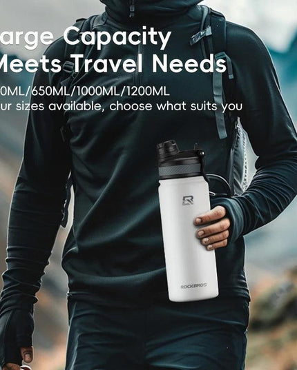 ROCKBROS 1L Thermal Water Bottle Sports Water Bottle Non Slip 304 Stainless Steel Cold And Hot Thermo Cup Cycling Hiking Equip