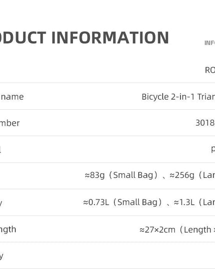 ROCKBROS Combination Bike Bag Triangle Bag Front Tube Bag Large Capacity MTB Road Frame Bag Reflective Bicycle Accessories