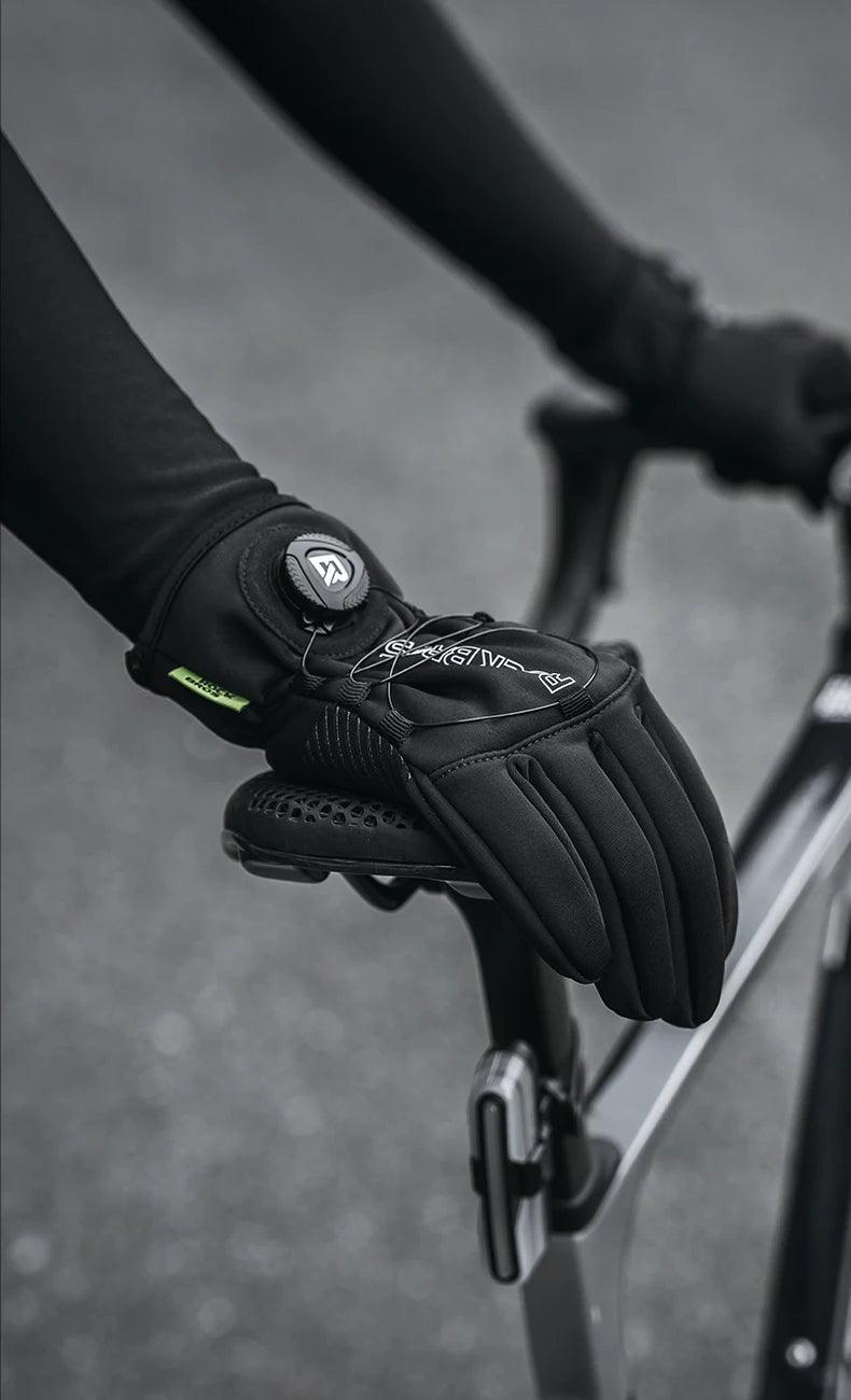 ROCKBROS Warm Bicycle Gloves Outdoor Touch Screen Winter Gloves Windproof Motorcycle Scooter Ski Anti-slip Thermal Bike Glove