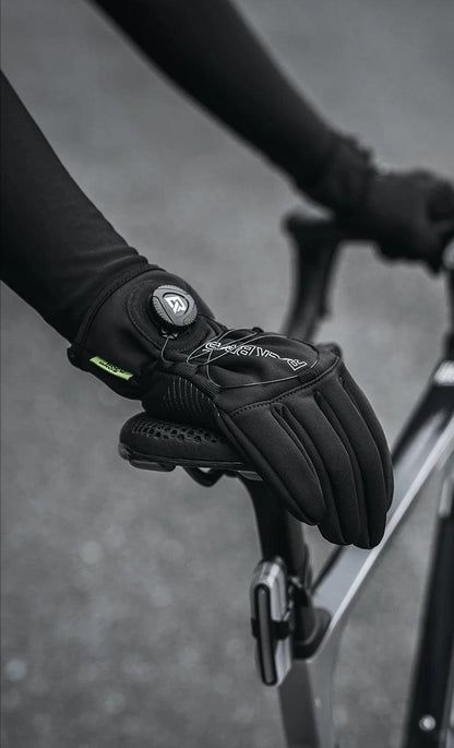 ROCKBROS Warm Bicycle Gloves Outdoor Touch Screen Winter Gloves Windproof Motorcycle Scooter Ski Anti-slip Thermal Bike Glove