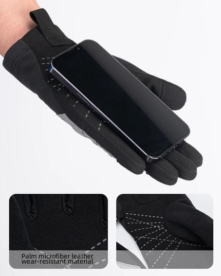 ROCKBROS Bicycle Gloves Breathable Non-slip Cycling Gloves Touch Screen Winter Thermal Warm Full Finger Glove Riding Gloves