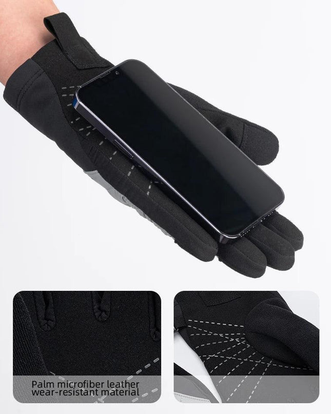 ROCKBROS Bicycle Gloves Breathable Non-slip Cycling Gloves Touch Screen Winter Thermal Warm Full Finger Glove Riding Gloves